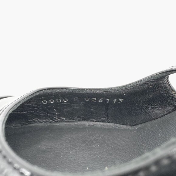 Chanel Cap Toe Slingback Pump Size 38.5 US 7.5-8 Black Patent Platform High Heel - Picture 14 of 14